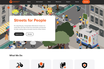 Screenshot of the front cover of the 'Driving community engagement and reimagining information access for Transportation Alternatives' report.
